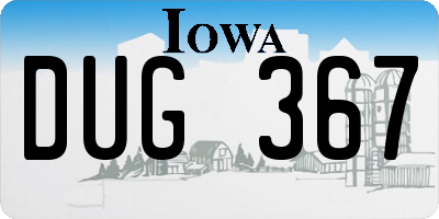 IA license plate DUG367