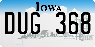 IA license plate DUG368