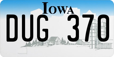 IA license plate DUG370