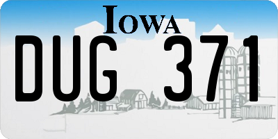 IA license plate DUG371