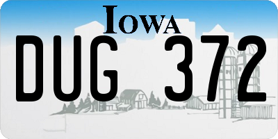 IA license plate DUG372