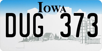 IA license plate DUG373