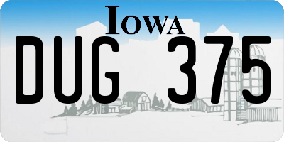 IA license plate DUG375