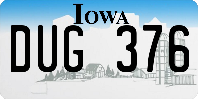 IA license plate DUG376