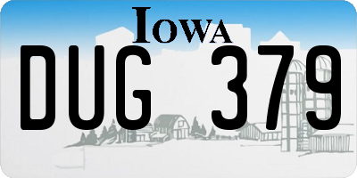 IA license plate DUG379