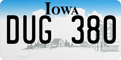 IA license plate DUG380