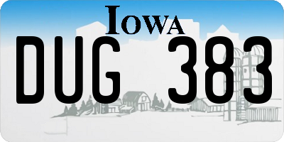 IA license plate DUG383