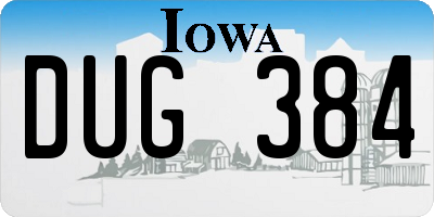 IA license plate DUG384