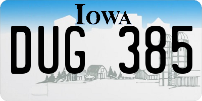 IA license plate DUG385
