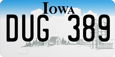 IA license plate DUG389