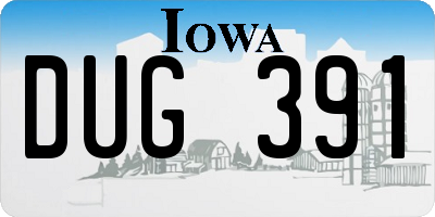 IA license plate DUG391