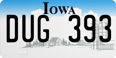 IA license plate DUG393