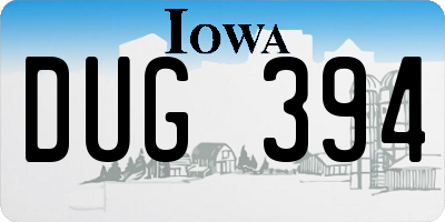 IA license plate DUG394