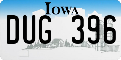 IA license plate DUG396