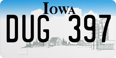 IA license plate DUG397