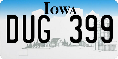 IA license plate DUG399