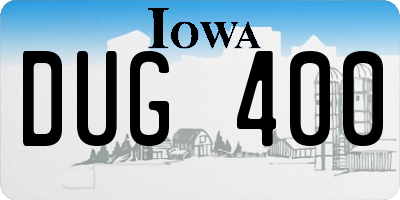 IA license plate DUG400
