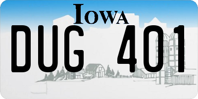 IA license plate DUG401