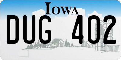 IA license plate DUG402