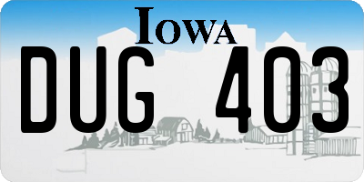 IA license plate DUG403