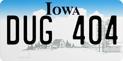 IA license plate DUG404