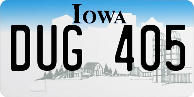 IA license plate DUG405