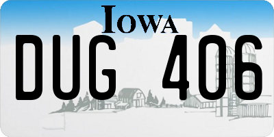 IA license plate DUG406