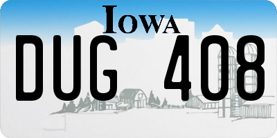 IA license plate DUG408