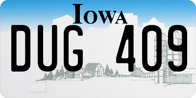 IA license plate DUG409