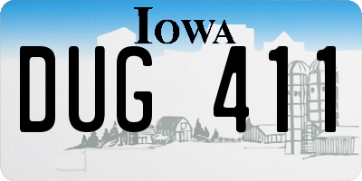 IA license plate DUG411