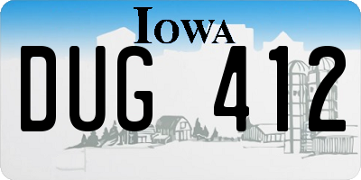 IA license plate DUG412