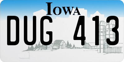 IA license plate DUG413