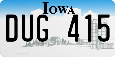 IA license plate DUG415