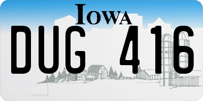 IA license plate DUG416