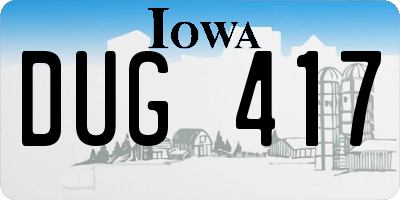 IA license plate DUG417