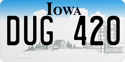 IA license plate DUG420