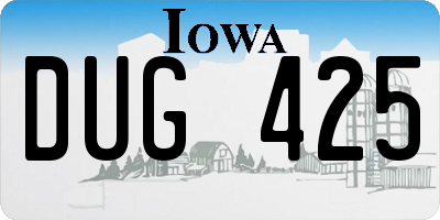 IA license plate DUG425