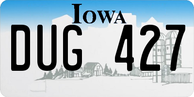 IA license plate DUG427