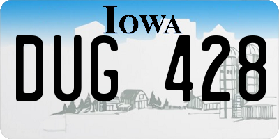 IA license plate DUG428