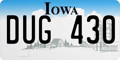 IA license plate DUG430