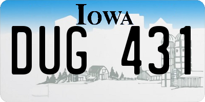 IA license plate DUG431