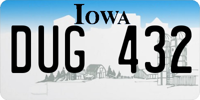 IA license plate DUG432