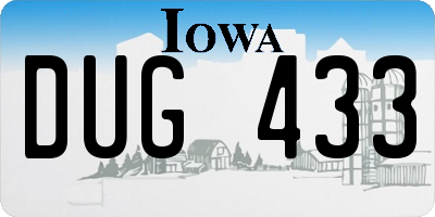 IA license plate DUG433