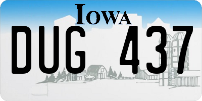 IA license plate DUG437