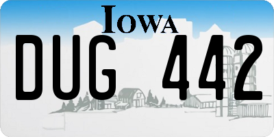 IA license plate DUG442