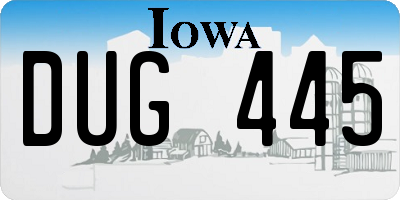 IA license plate DUG445