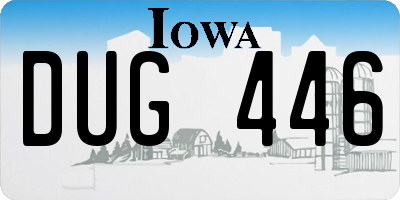 IA license plate DUG446