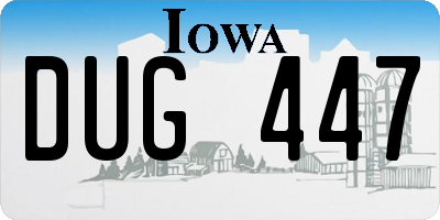 IA license plate DUG447