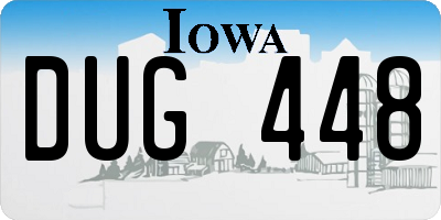 IA license plate DUG448