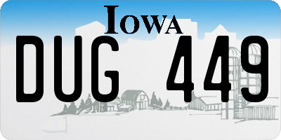 IA license plate DUG449